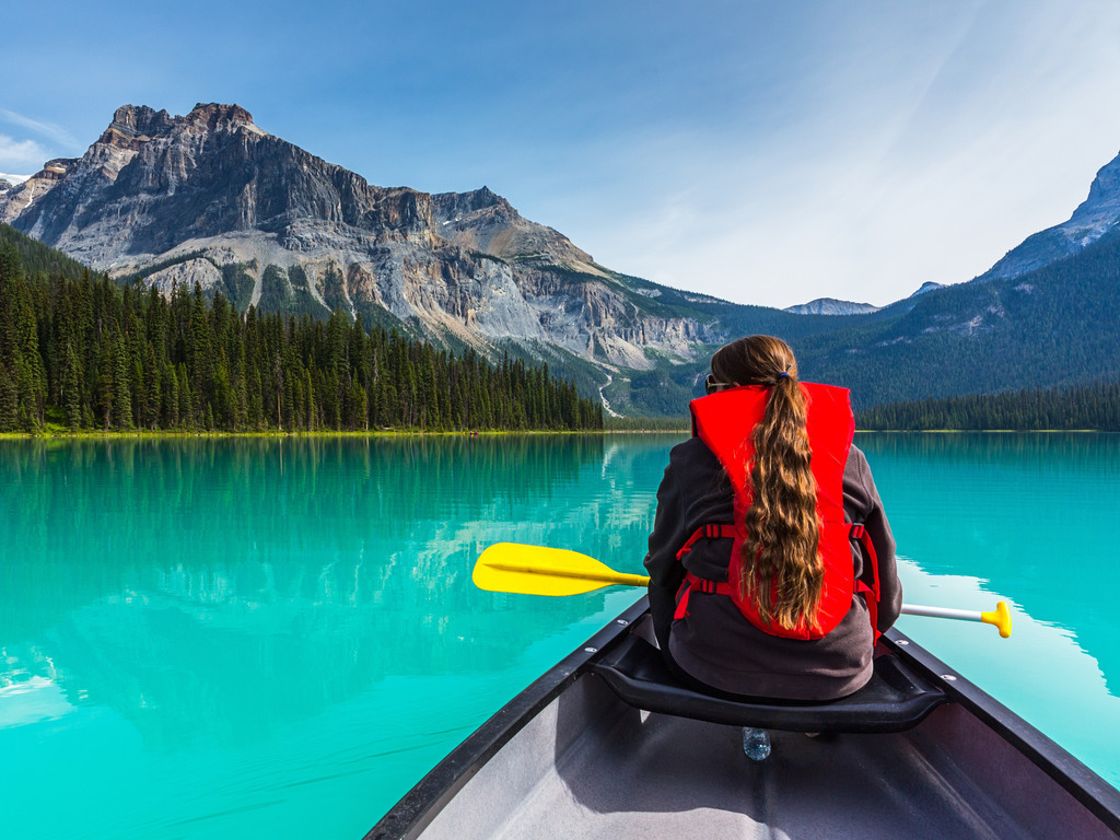 Person Canoeing on Emerald Lake_Website_Explore