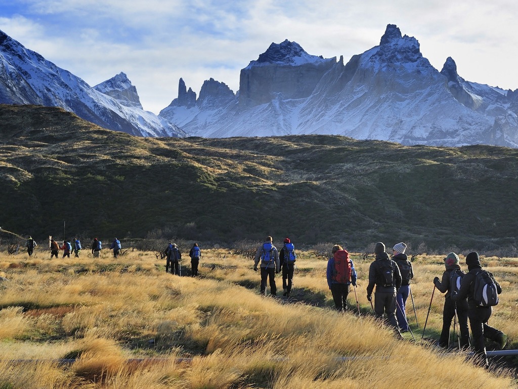 Wandelaars in Valle Francés in Torres del Paine, Chili - reizen met Explore