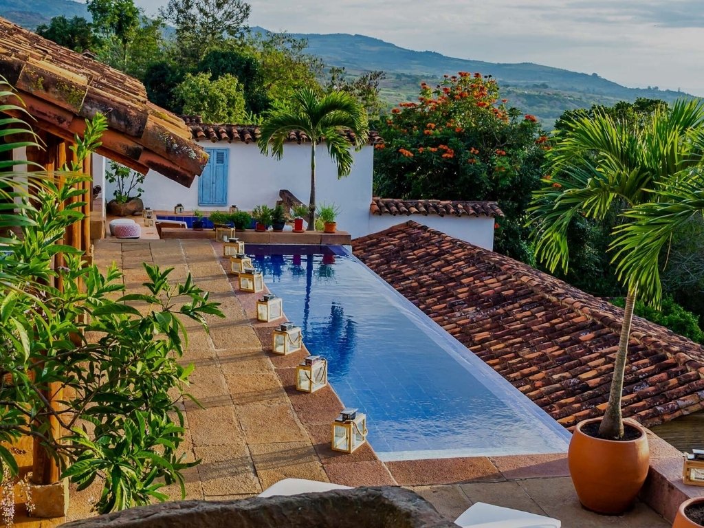 Zwembad van Casa Yahri in Barichara, Colombia - reizen met Explore