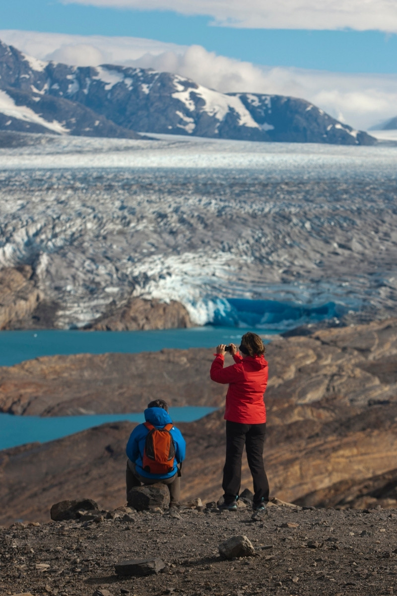 Wandelaars aan de Upsala gletsjer - reizen met Explore